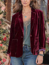 Velvet Short Slit Blazers