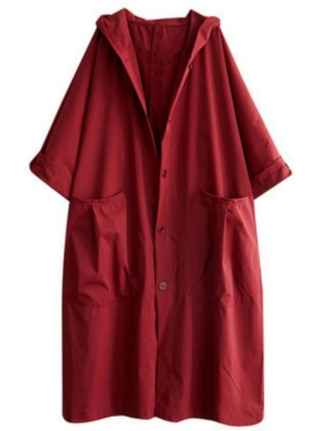 Oversized Hooded Trench Coat