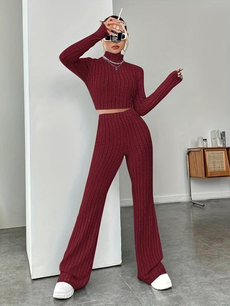 Liber Autumn Women's Solid Color 2-piece Sets