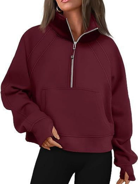 Liber Autumn Women's Pocket Solid Color Sweatshirts&Hoodies