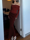 Liber Winter Women's Perspective Solid Color Maxi Dresses