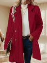 Twist Pattern Geometric Patterns Warm Blazer Collar Double-breasted Mid-length Jacket