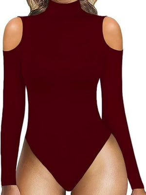 Off-shoulder High-neck Thong Bodysuit Top