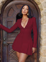 Liber Autumn Women's Pleated Solid Color Mini&Short Dresses
