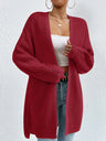 Liber Autumn Women's Color Plain stitch Mid-length Cardigans Coat