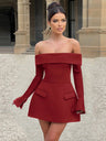 Liber Autumn Women's Off Shoulder Mini&Short Dresses