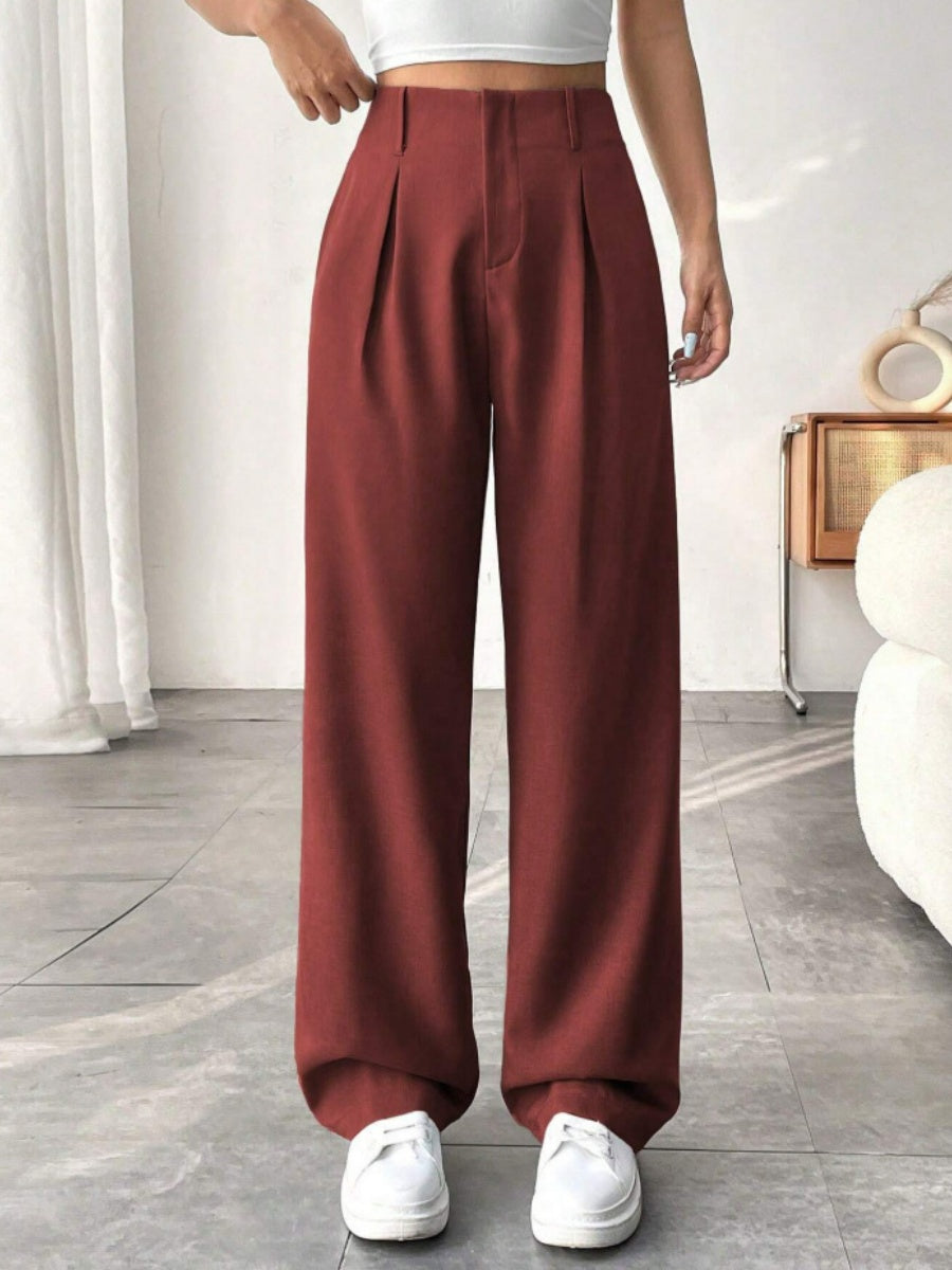High waist Pocket Wide-leg Pants