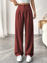 High waist Pocket Wide-leg Pants