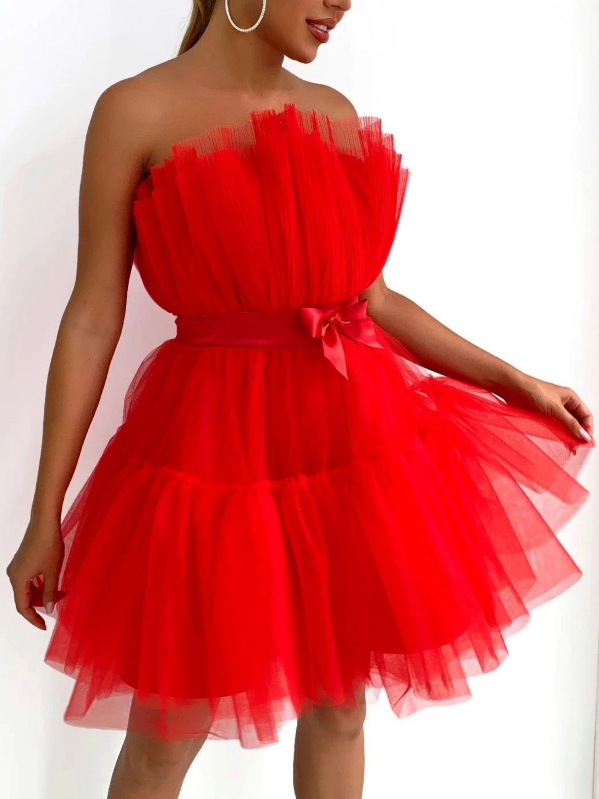 Mesh Bow Tutu Mini&Short Dresses
