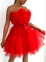 Mesh Bow Tutu Mini&Short Dresses