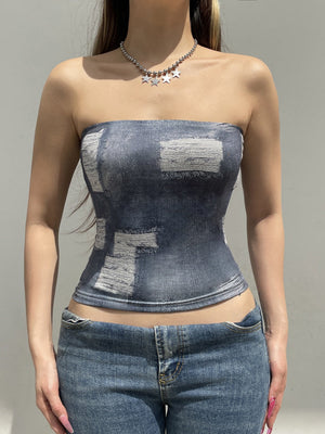 Liber Summer Women's Navel Printed Tank tops&Camis