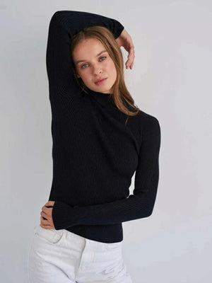 Half Turtleneck Solid Color Tights Versatile Sweaters