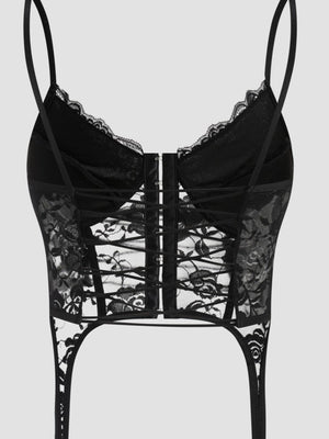 Lace See-through Backless Cross Straps Bra Irregular Tank Tops&Camis