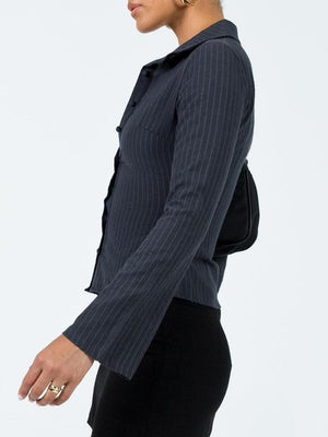 Long Sleeve Buttons Stripes Shirts