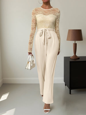 Combinaisons et bodys à jambes larges en patchwork de dentelle et perspective