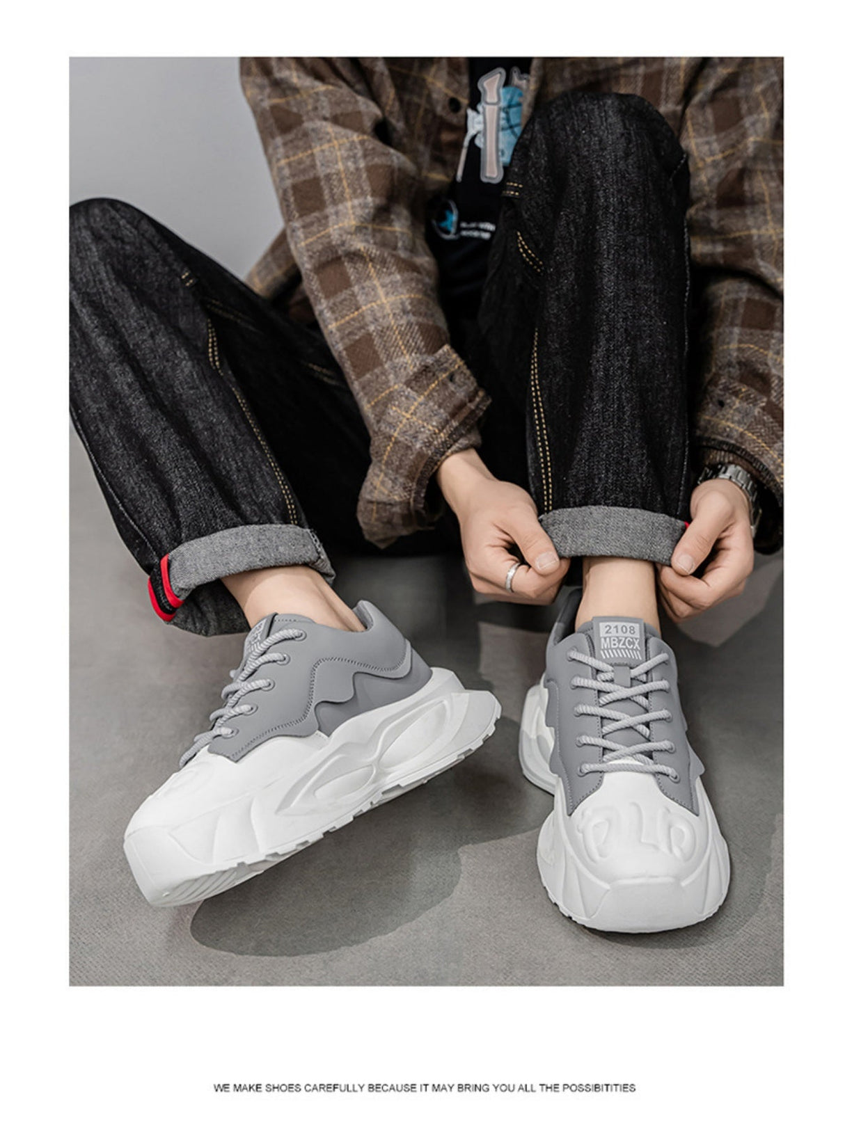 Liber Four Seasons Colorblock Thick-soled Men's Casual Sports Shoes