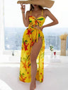 Floral Print Vacation Bikini Three-Piece Set