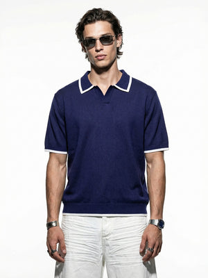Old Money Style Color-blocked Leisure Polo Shirts