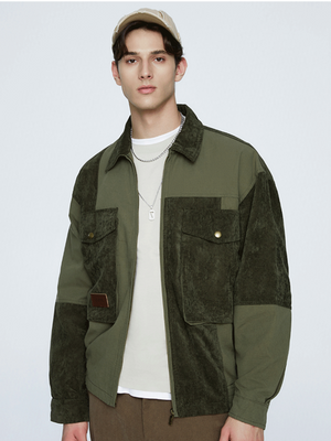 Splicing Contrasting Colors Design Outdoor Leisure All-match Lightweight Work Jacket
