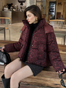 Detachable Pocket Leopard Bread Loose Short Hooded Zippered Cotton Jacket