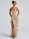 Satin Camisole Sexy Slit Dinner Party Long Dress