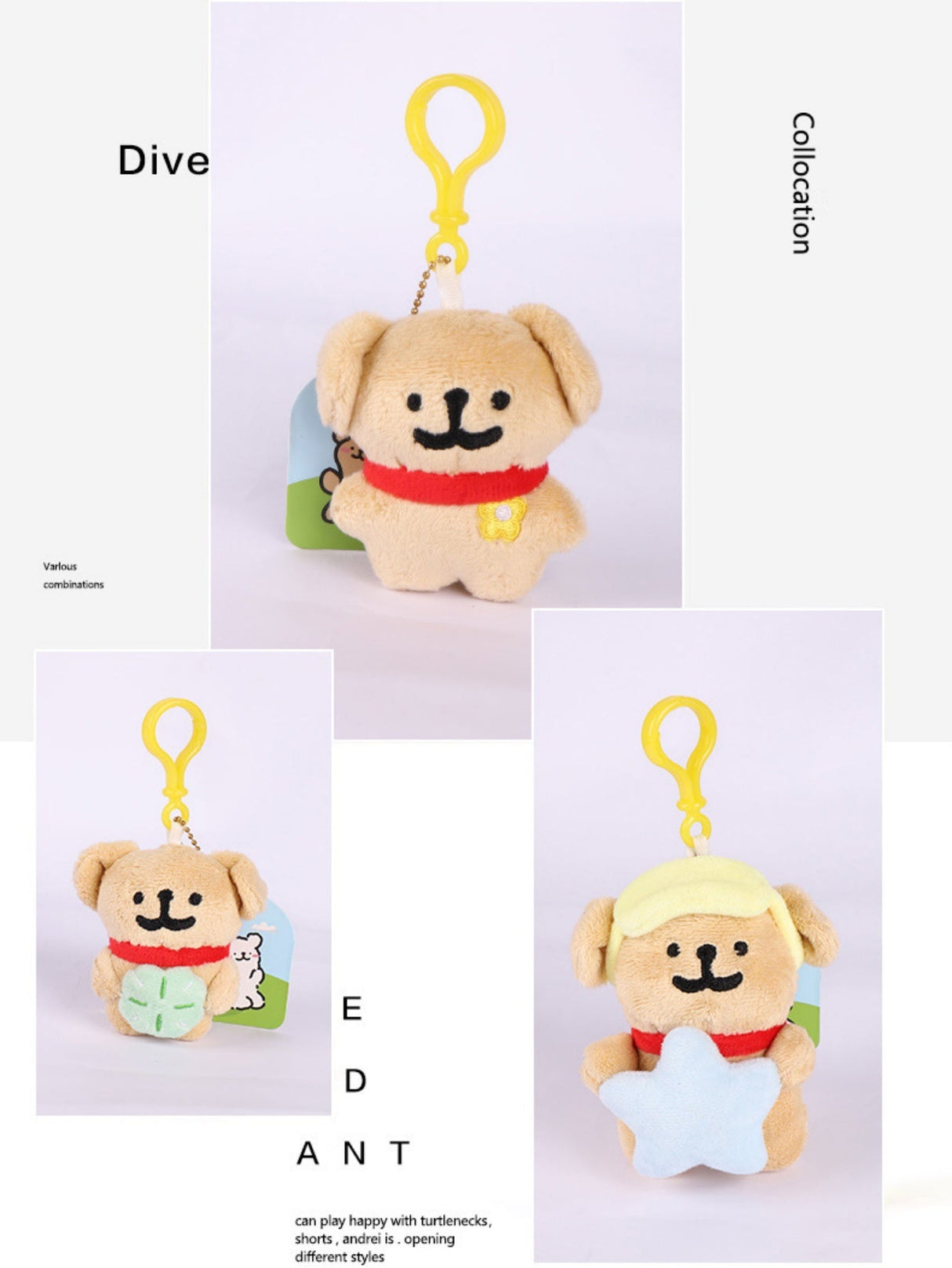 Plüsch-Hunde-Schlüsselanhänger