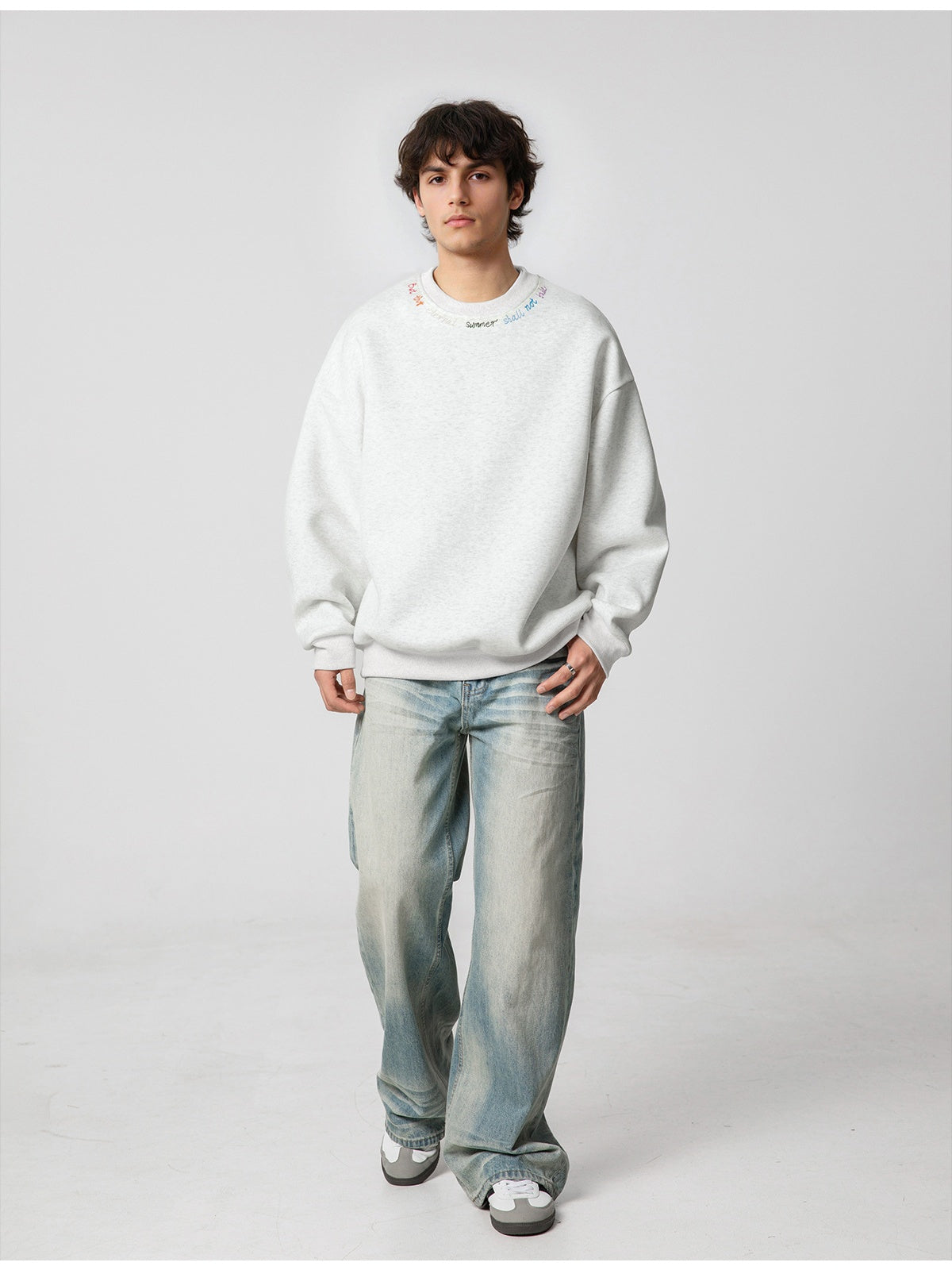 Liber Autumn Men's Embroidered Pattern Letter Sweatshirts