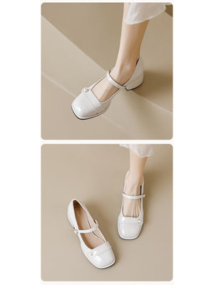Liber Spring and Autumn Pearl Women's Mary Jane Shoes