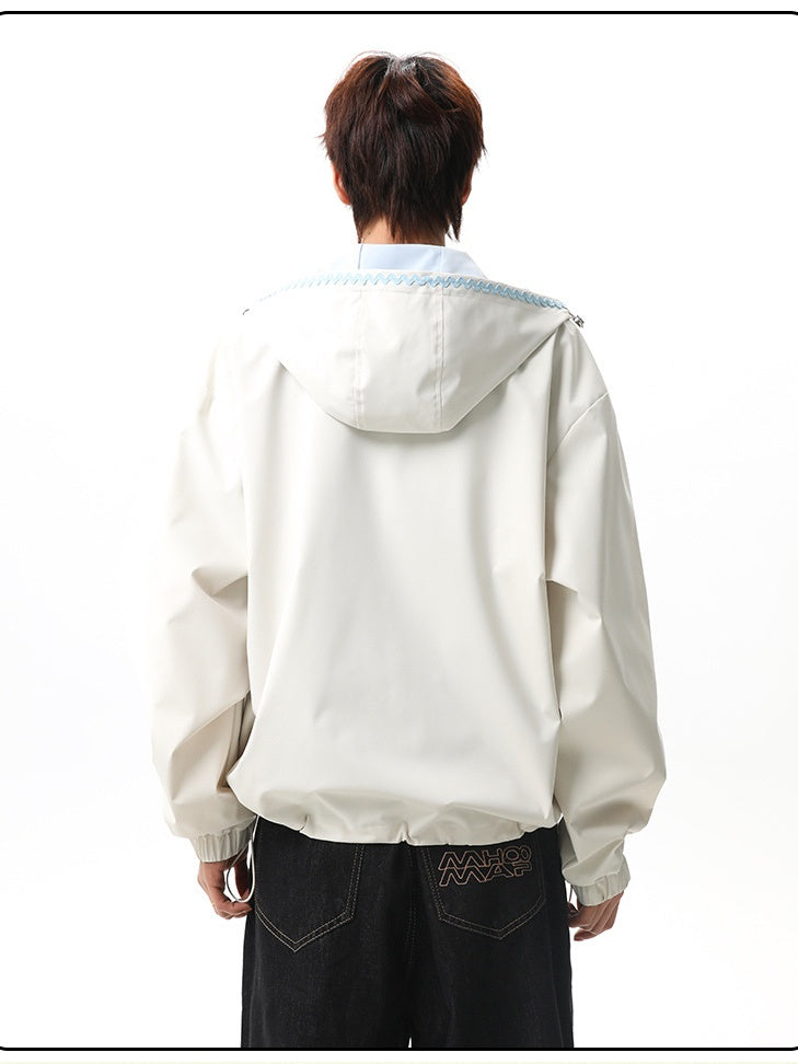 Vestes de travail amples à capuche bicolores