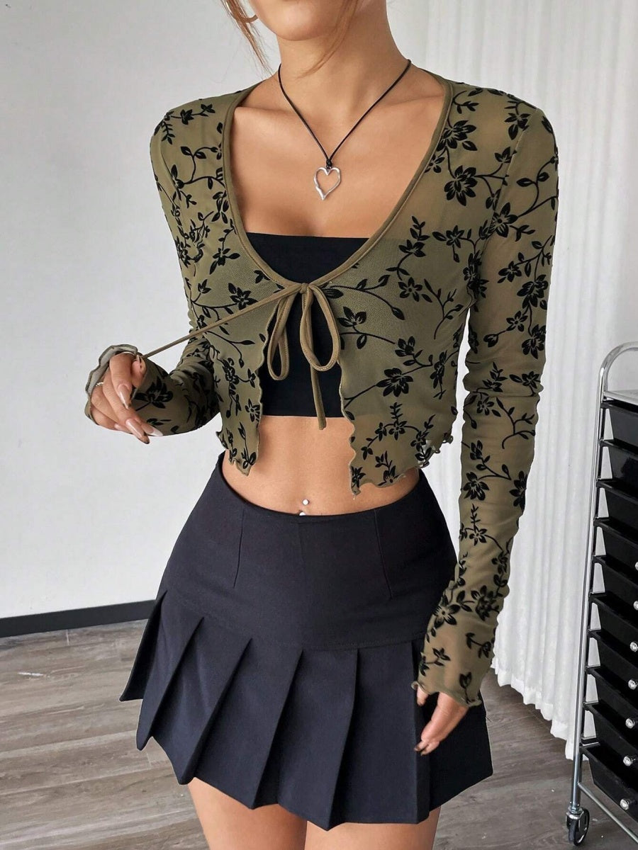 Liber Autumn Women's Lace up Geometric Patterns Blouse&Shirts