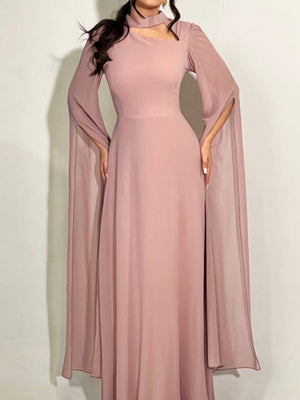 Flying Sleeves Hollow Out Back Strap Maxi Dresses