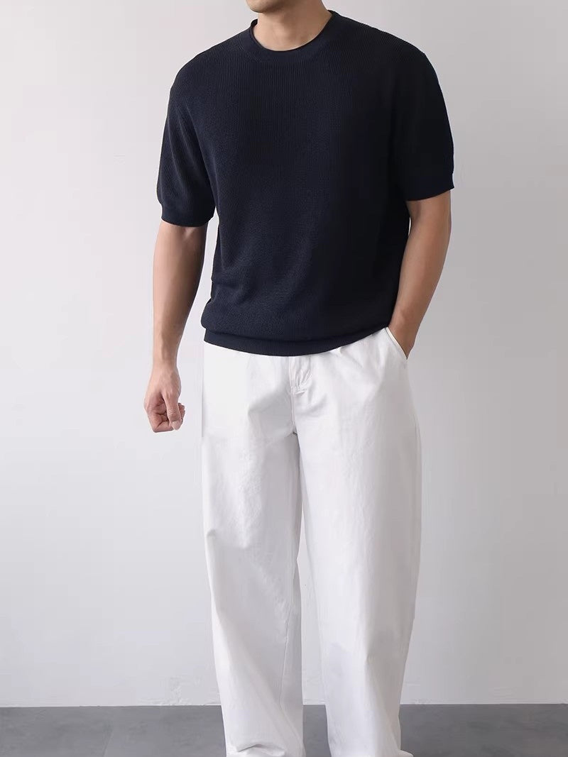 Hollow Out Breathable Solid Color T-shirts