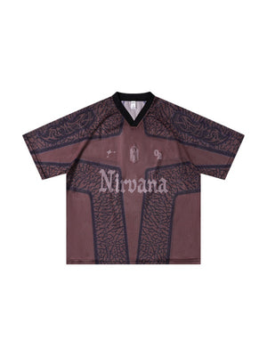 Printed Hollow Out Jersey T-shirts