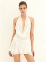 Swing Collar Chiffon Halter Reunion Mini&Short Dresses