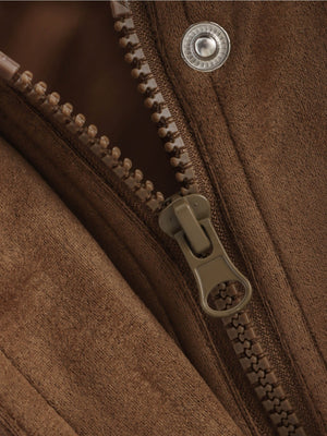 Suede Casual Textured Pocket Long-sleeved Jacket