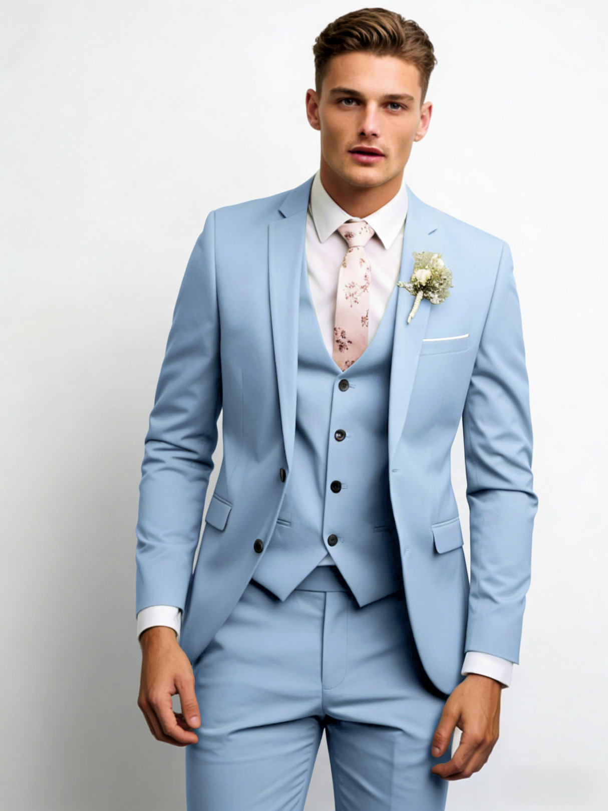 Slim-fit Wedding Suit 3-piece Sets Set