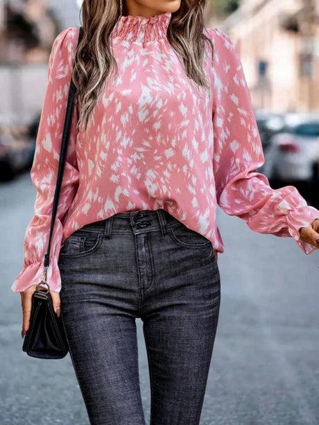 Pullover Ruffle Hit Zebra Print Daily Leisure Workplace Blouse