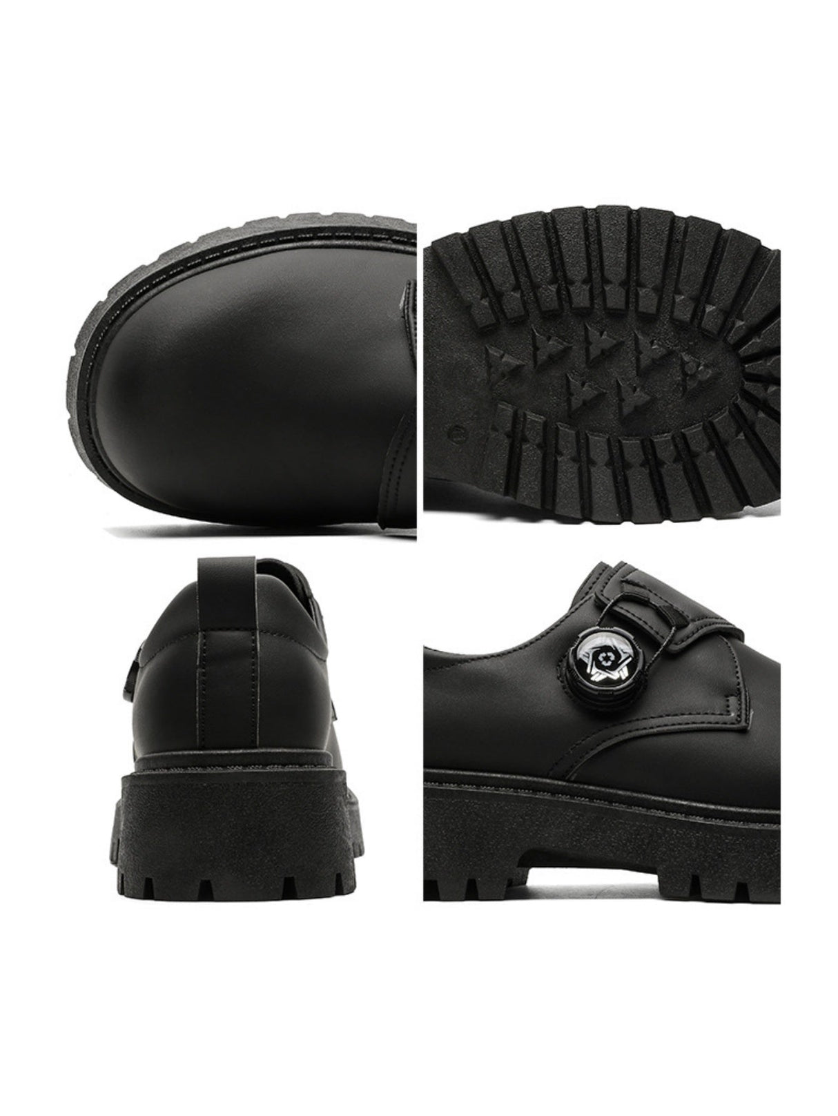 Chaussures Derby rétro à plateforme à grosse tête