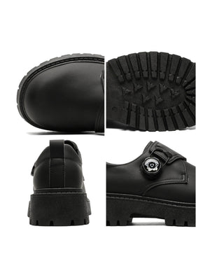 Chaussures Derby rétro à plateforme à grosse tête