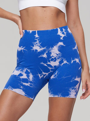 Seamless Tie-dye High-waisted, Tummy-flattening, And Butt-lifting Yoga Shorts