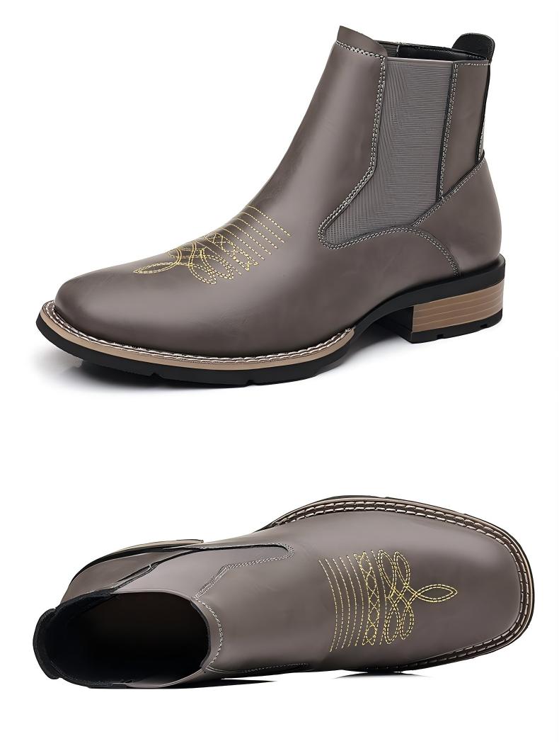 Western Embroidered Chelsea Boots