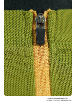 Liber Spring Neutral wear Zipper, Contrasting colors Letter T-shirts