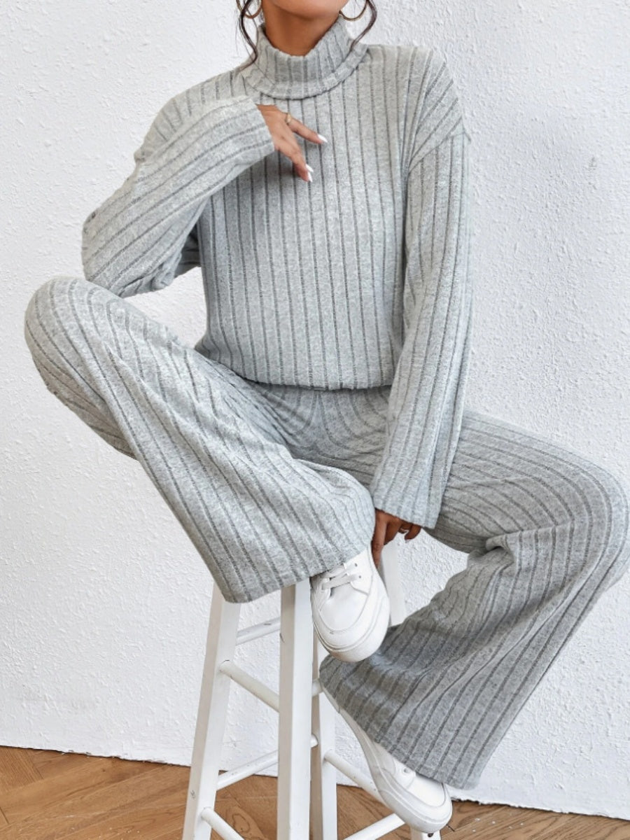 Sweaters Loose Trousers High Collar Two-piece Suit