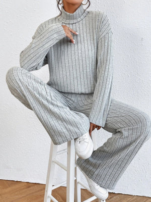 Sweaters Loose Trousers High Collar Two-piece Suit