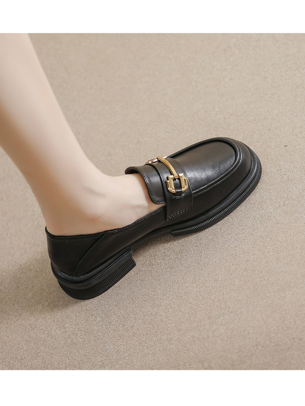 Liber Spring and Autumn Thick-soled Metal Buckle Women's Loafers