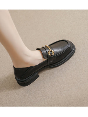 Liber Spring and Autumn Thick-soled Metal Buckle Women's Loafers