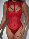 Lace Bandage Perspective Bodysuits