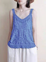 Cotton Linen Embroidered V-neck Camisole
