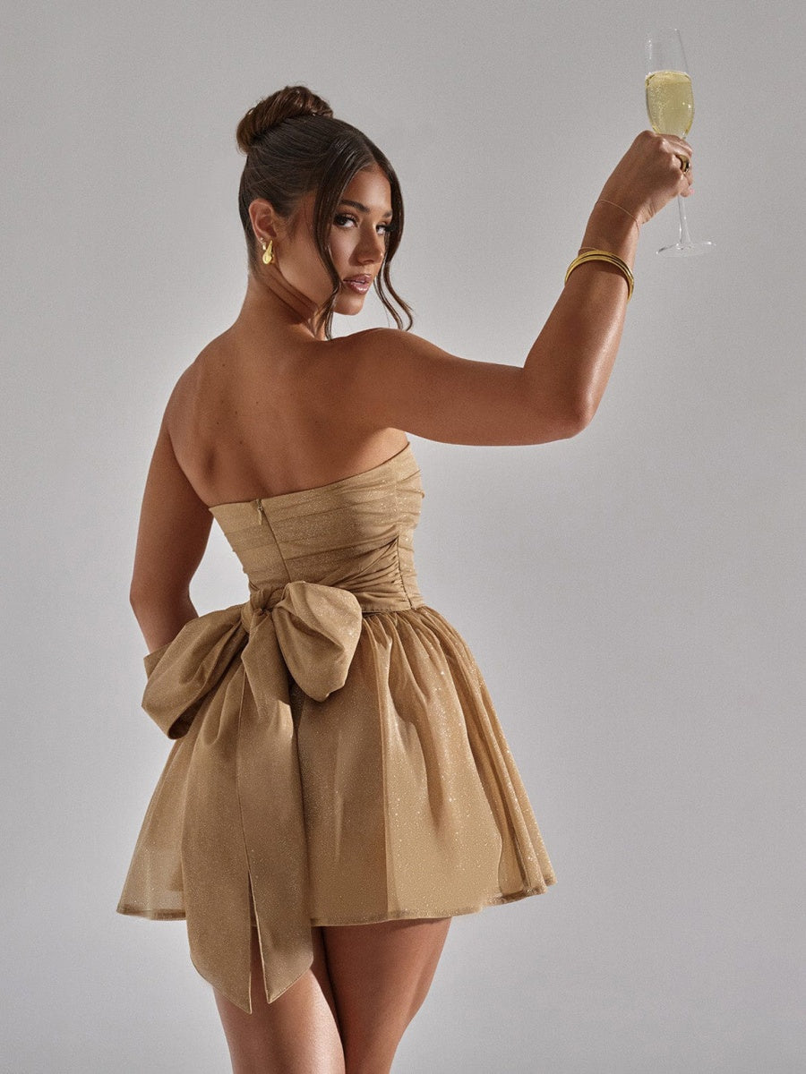 Liber Summer Women's Backless Solid Color Mini&Short Dresses