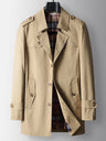Business Mid-Length Notch-Lapel Single-Breasted Trench Coat
